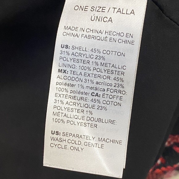 Chico's Blazer Jacket Womens Size 2 Large Tweed Red Black Open Front - Picture 7 of 7